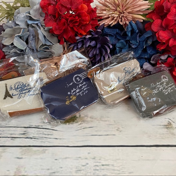 Small Canvas Vintage Coin Purse with Charms - Picture 8 of 8